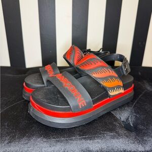 Melissa Black and Red Platform Sandals